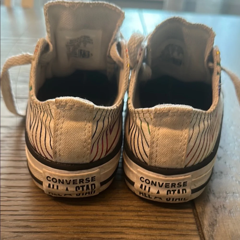 Converse Kids' White and Multicolor Stripe Sneakers